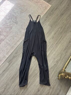 Free People Black Slouchy hot shot Jumpsuit with Pockets